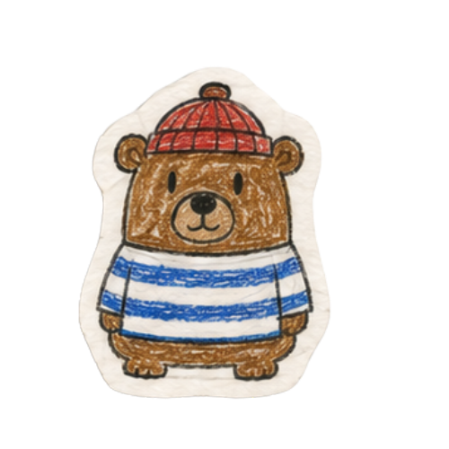 Email Tracker, a hand-drawn bear in a red beanie